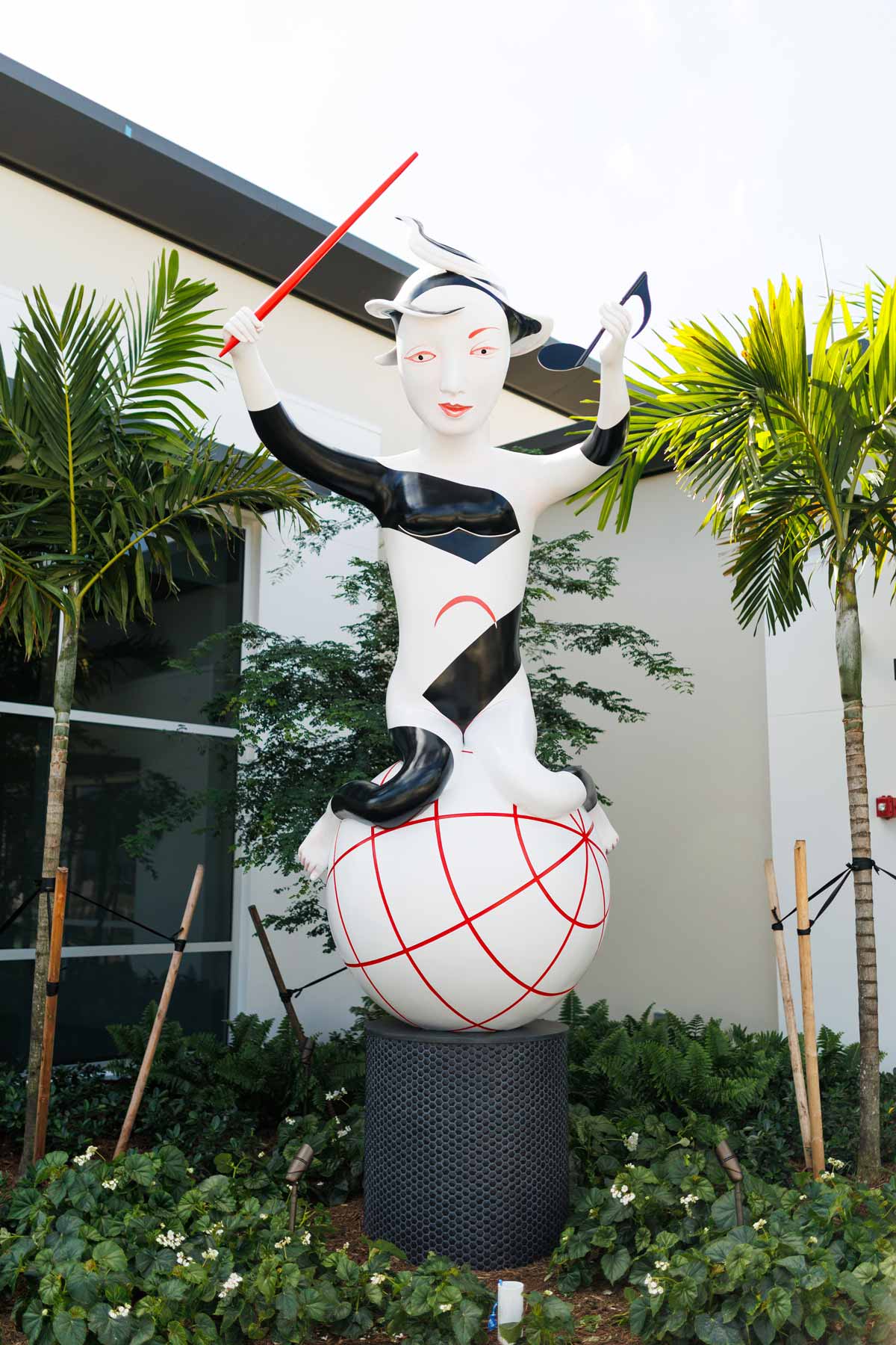 newly installed cast aluminum and paint sculpture entitled Harmony by artist Patti Warashina, photo by Heather Holt