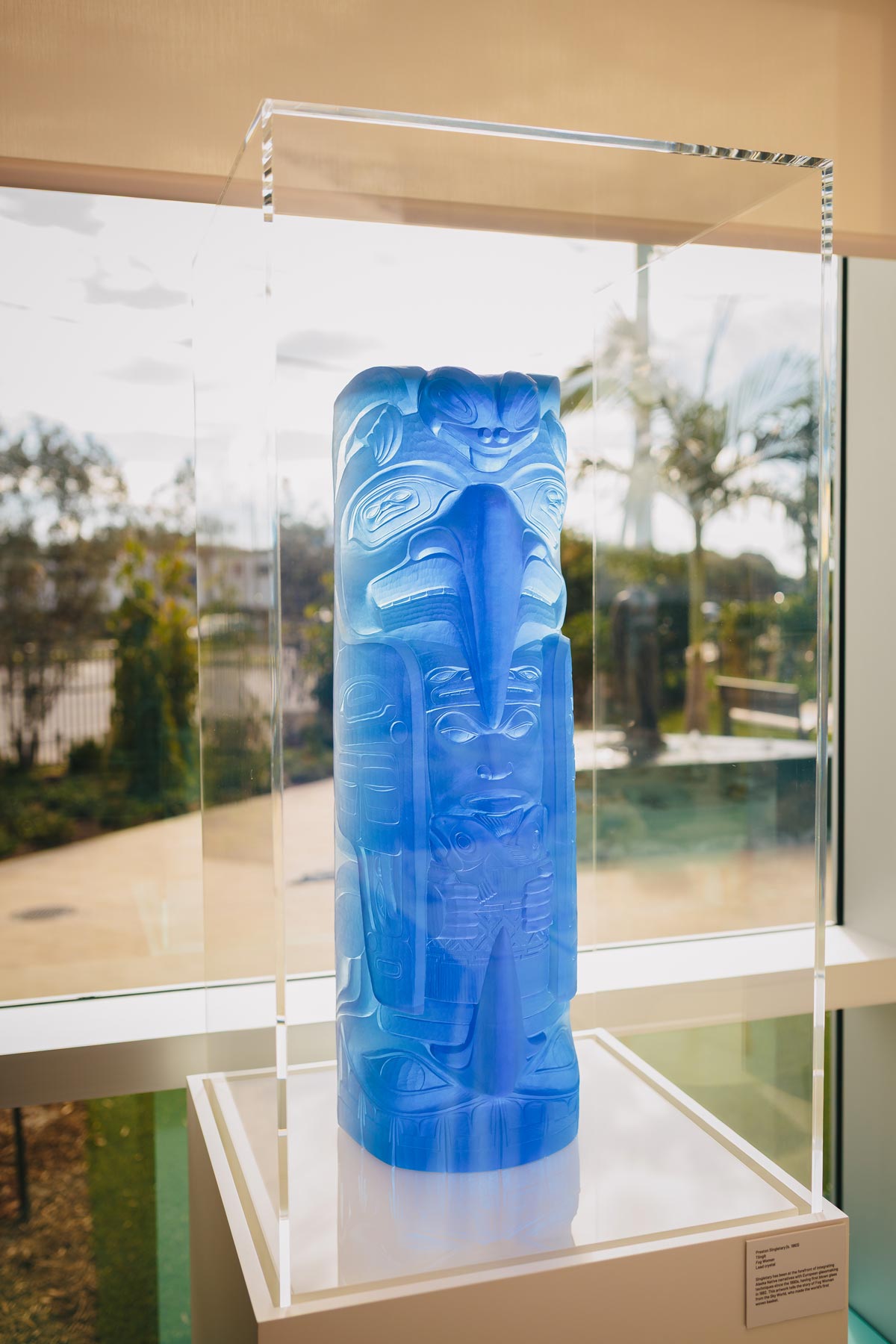 cast lead crystal sculpture entitled Fog Woman by artist Preston Singletary, photo by Heather Holt