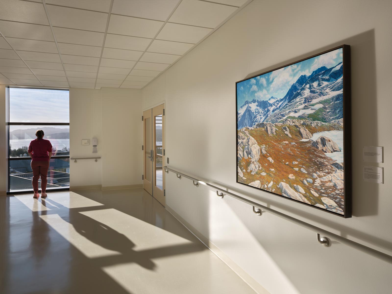 new hall art installation at St. Michael Medical Center new patient tower on the Kitsap Peninsula, photo by Ben Benschneider