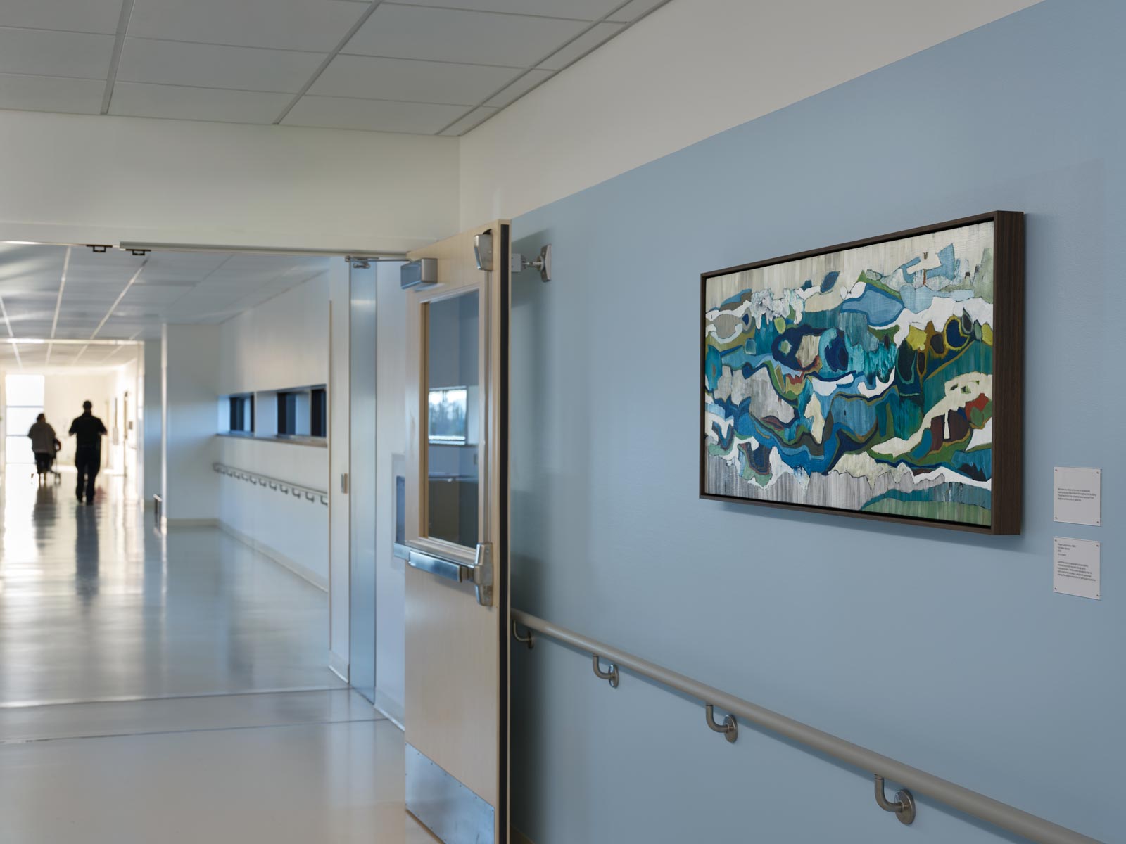 new hall art installation at St. Michael Medical Center new patient tower on the Kitsap Peninsula, photo by Ben Benschneider