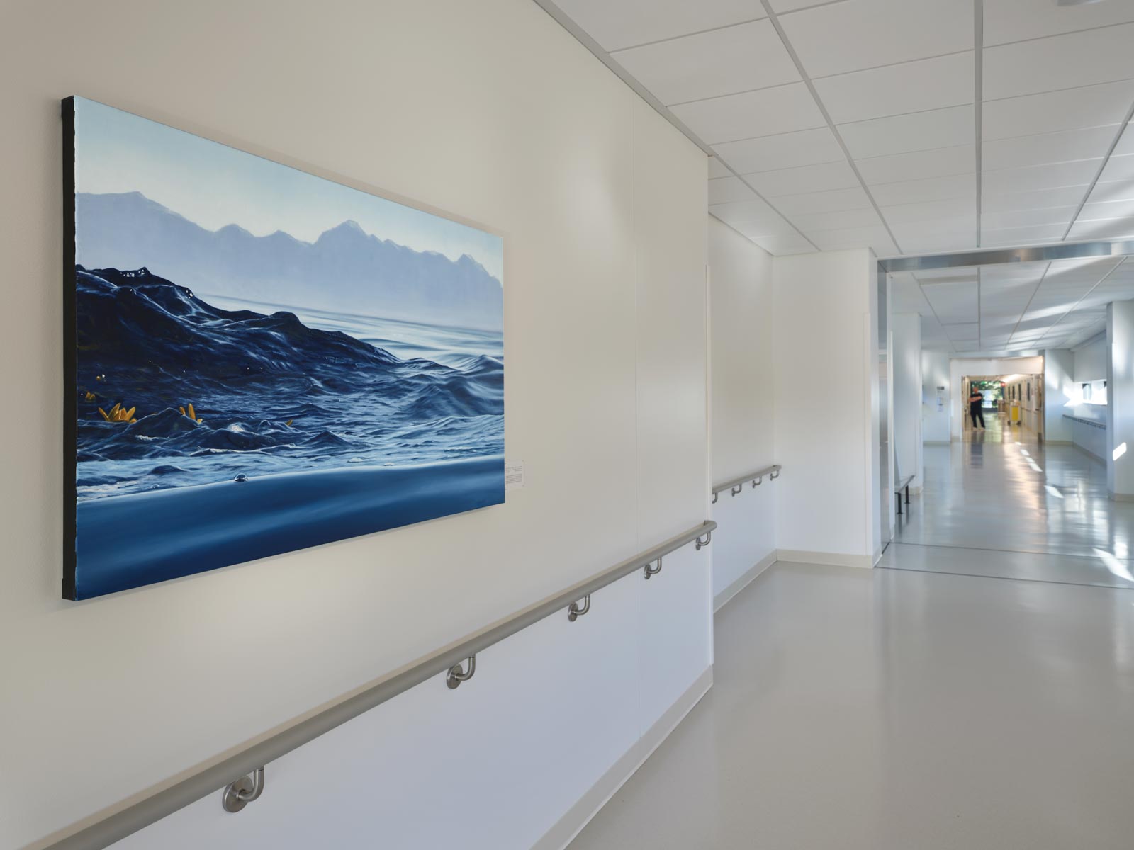 new hall art installation at St. Michael Medical Center new patient tower on the Kitsap Peninsula, photo by Ben Benschneider