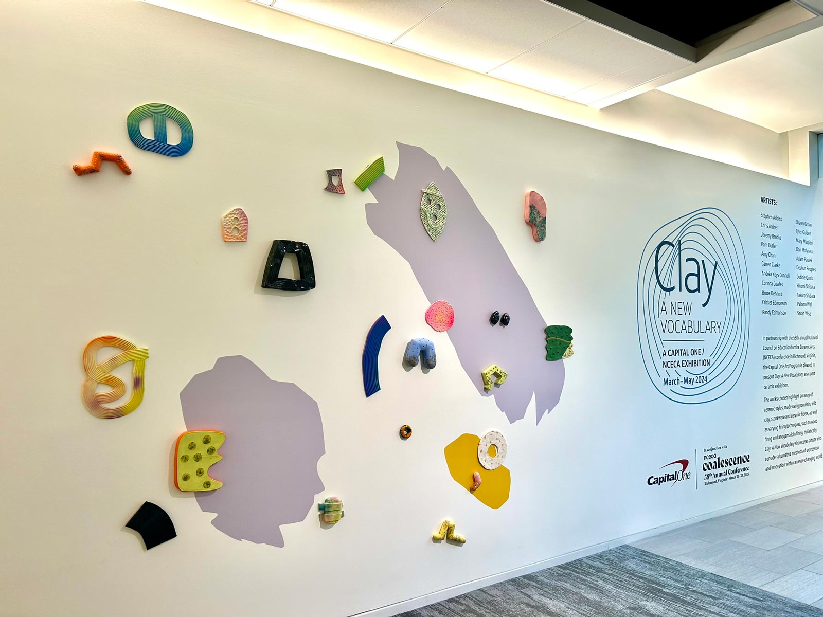 Amy Chan and Debbie Quick, Untitled, clay, glaze, spray paint, vinyl, photo by David Hunter Hale