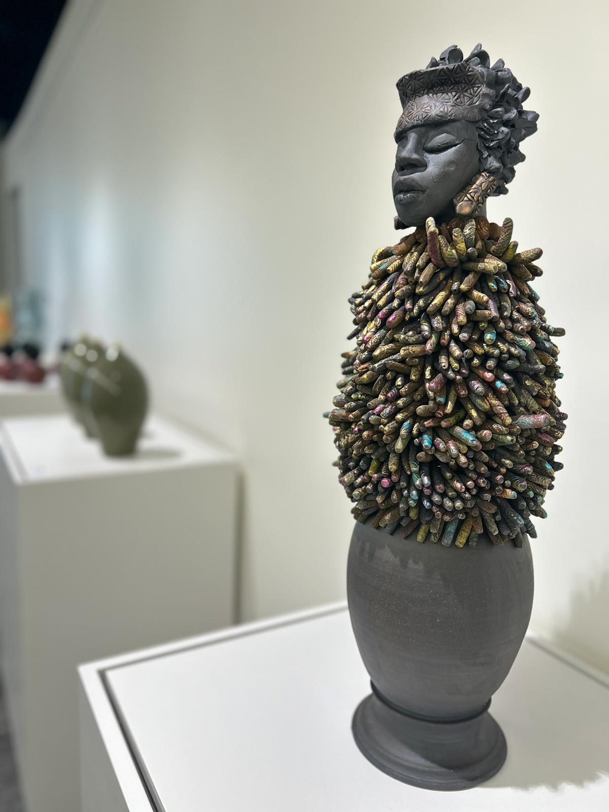 Carren Clarke, “The Traveler,” clay