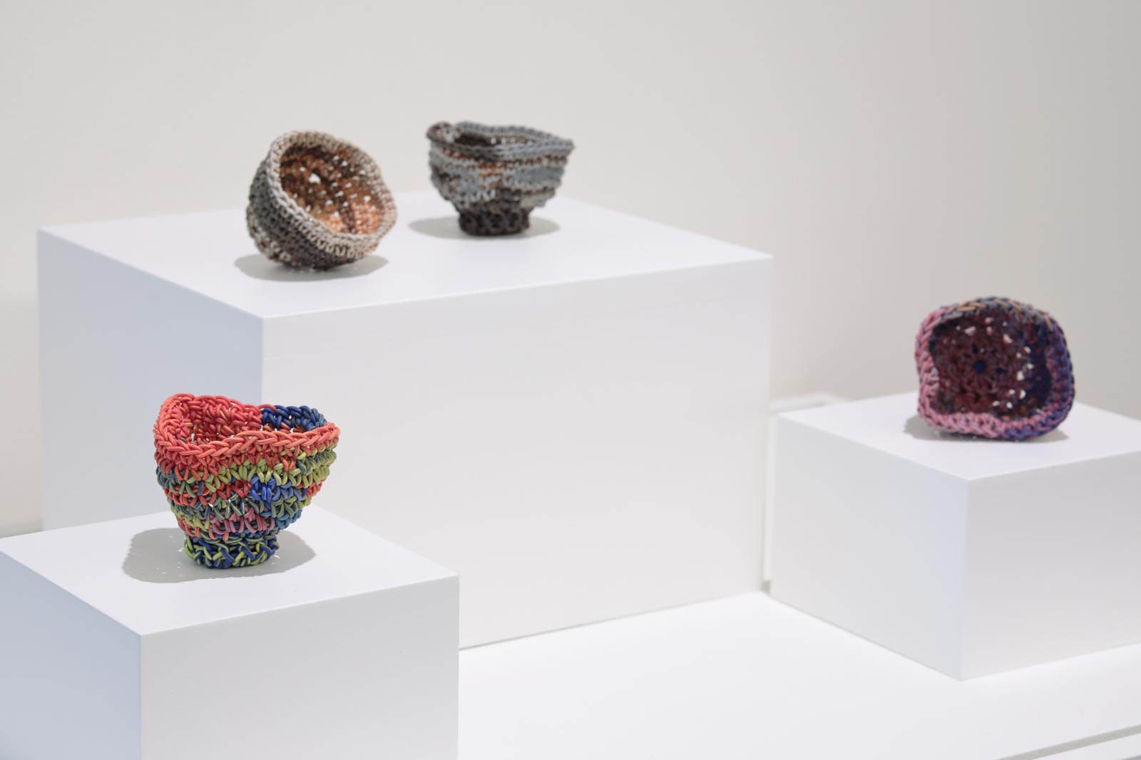 Jeremy Brooks clay pieces titled Knot Pots made from porcelain and oxidation; photo by David Hunter Hale