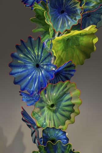 Dale Chihuly Tropical Green and Cobalt Chandeliers (detail), 2024