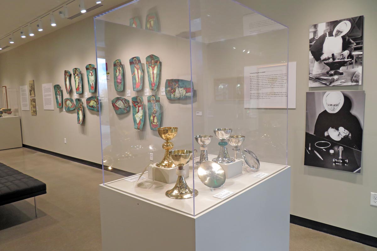 Galerie Trinitas installation of enamels and fine metals at University of Providence, Great Falls, MT